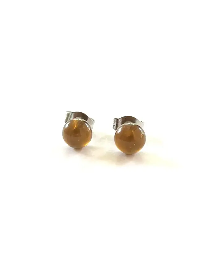 Petites boucles d'oreilles rondes en verre Darjeeling, fabriquées à la main, 72