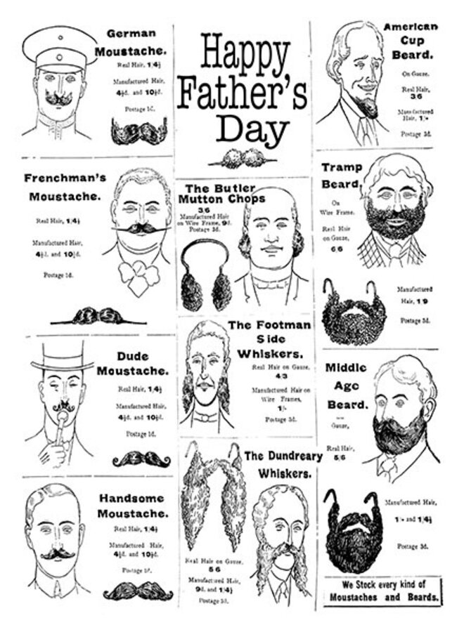 Tarjeta de cara peluda para el Feliz Día del Padre