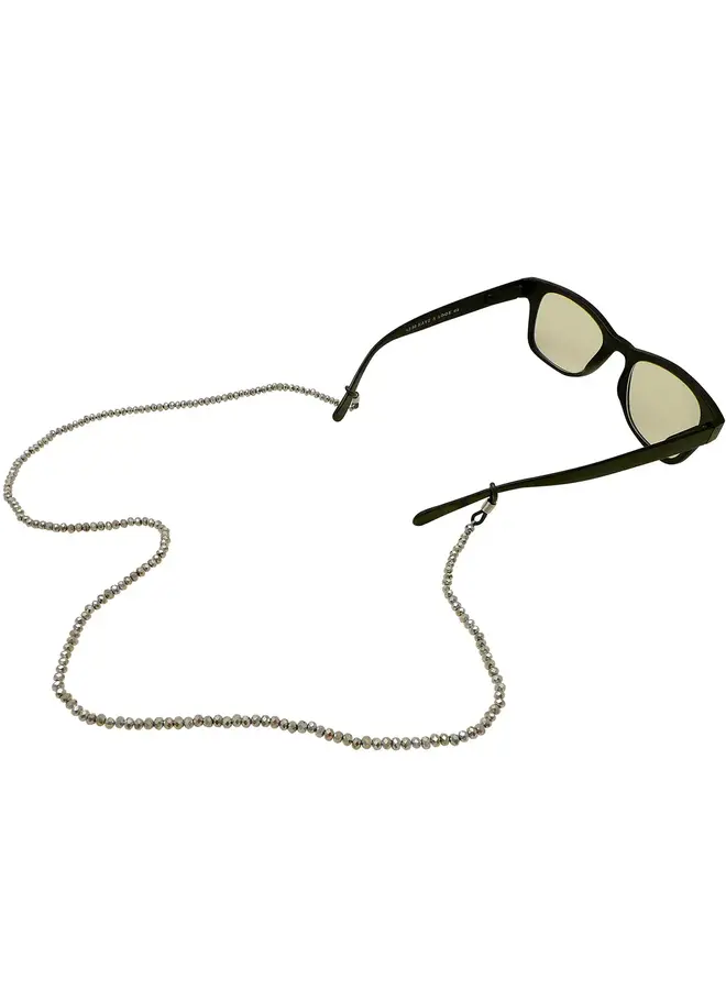 Silver faceted glass bead glasses strap 189