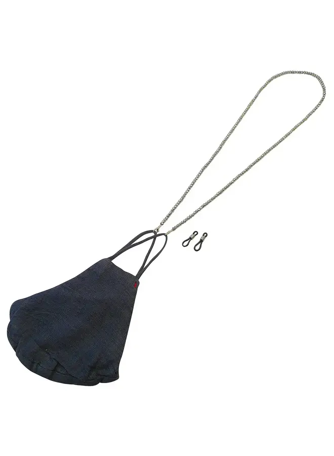 Silver faceted glass bead glasses strap 189