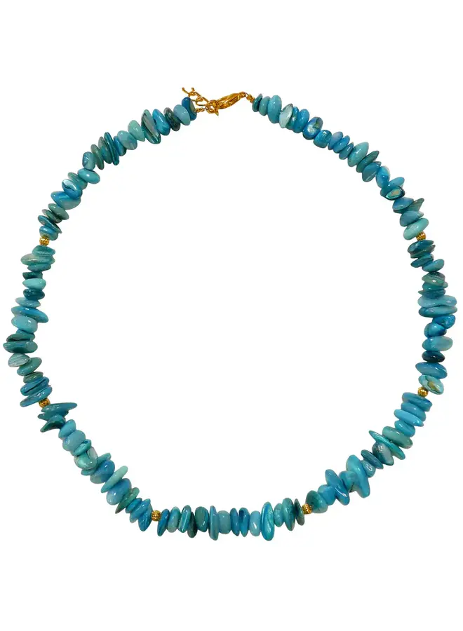 Copy of Freshwater white pearl and gold bead necklace 188