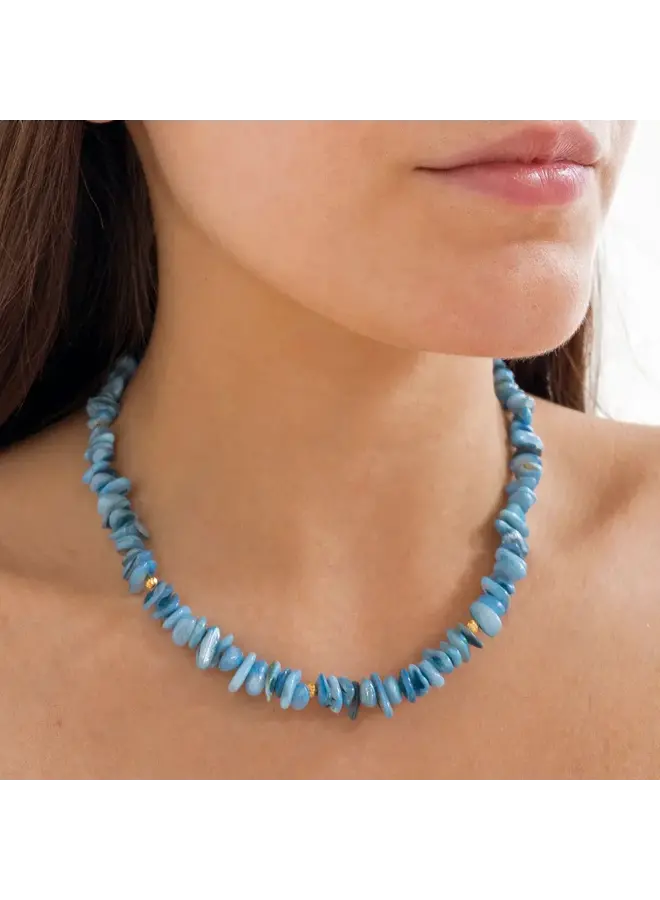 Copy of Freshwater white pearl and gold bead necklace 188