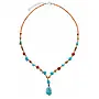 Stabilized Turquoise, Howlite, Jade, Freshwater Pearls, Glass Beads Necklace 198