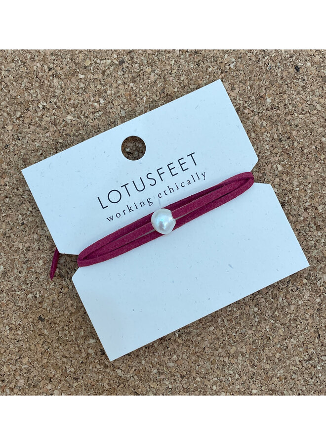 Copy of Orange Pearl On Suede Choker 199