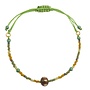 Pulsera de cuentas y cordón de concha de río verde 205