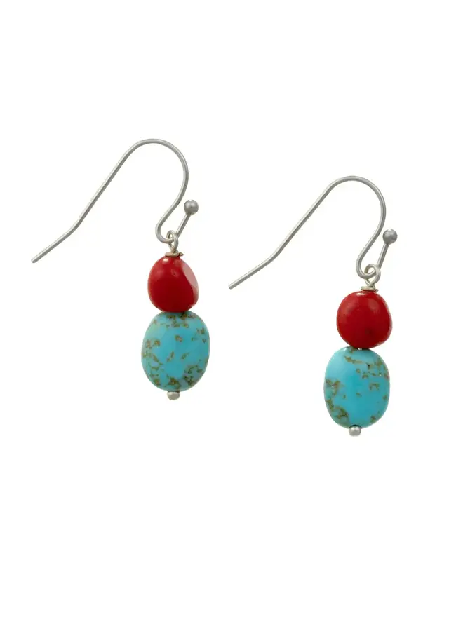 Turquoise and Jade Drop Earrings 211