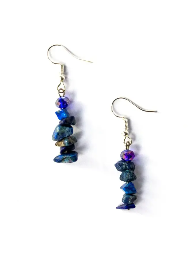 Lapis Chips Drop Earrings 209