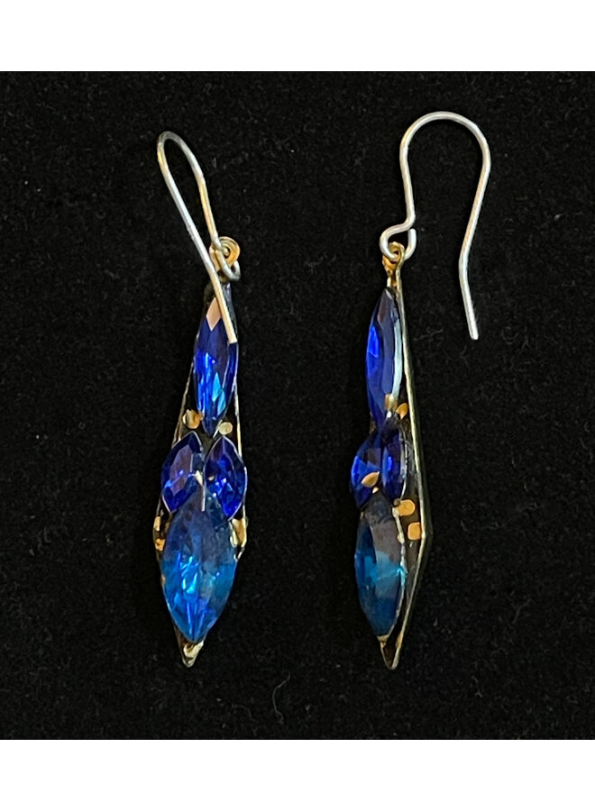 Серьги-капли в виде синих сосулек 618