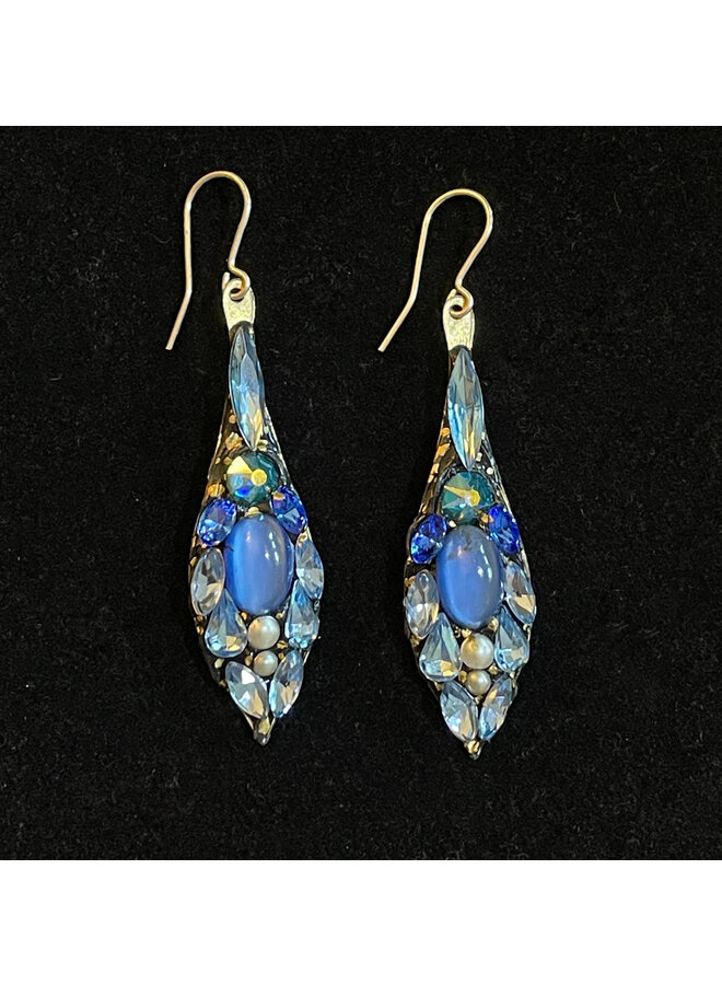 Blue Large Drop Earrings 622