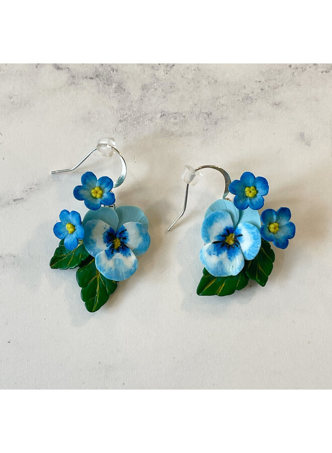 Viola & Forget-Me-Not Drop Earrings 19