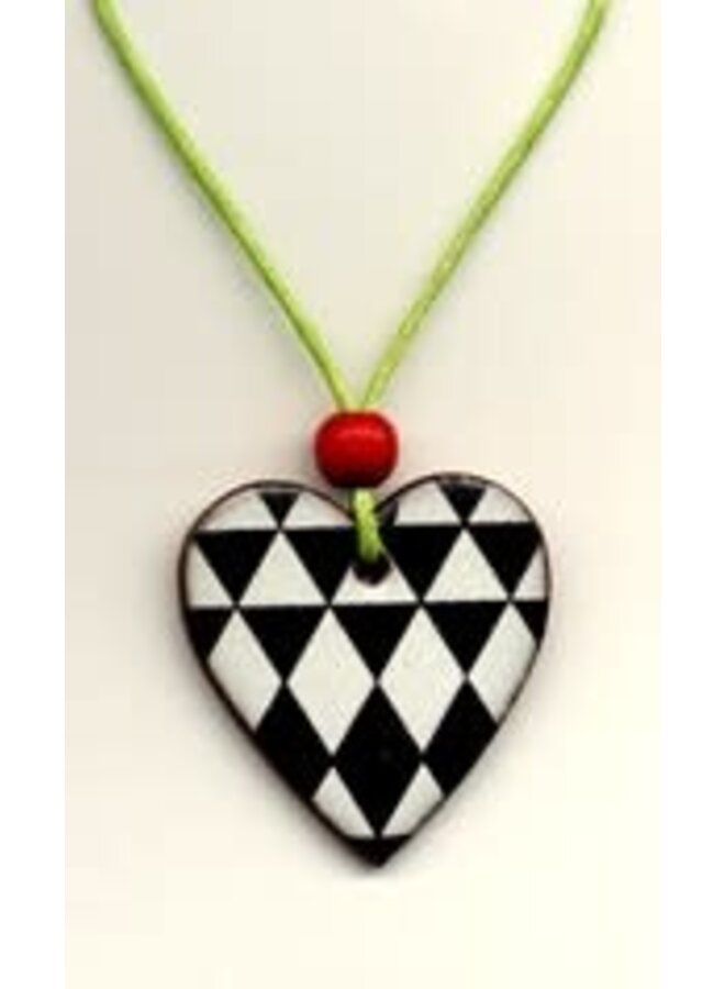 Colgante de corazón de arte óptico 046