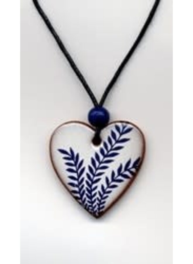 Colgante de corazón con diseño de sauce 043