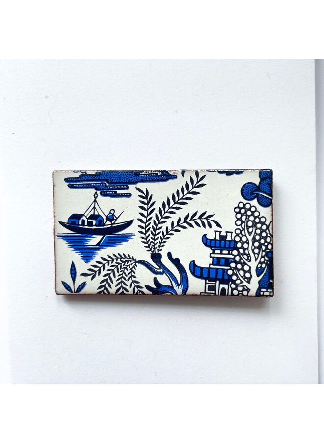 Broche en céramique à motif de branches de saule 095