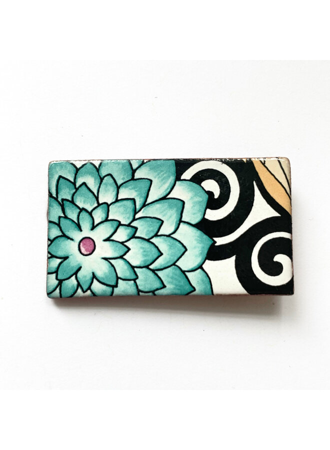 Op. Art  Flower Ceramic Brooch 092