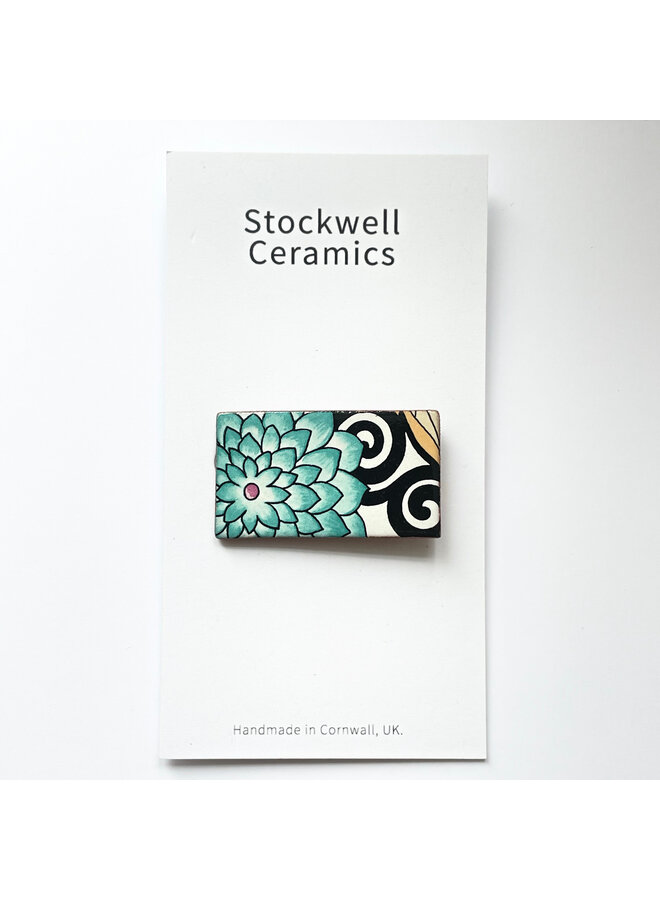 Op. Art  Flower Ceramic Brooch 092