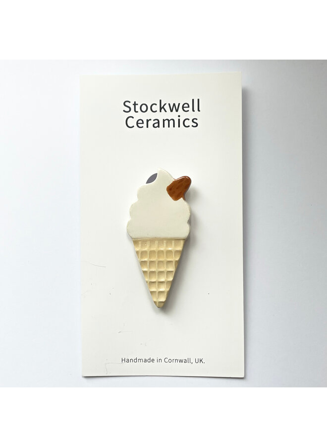 Broche en céramique cornet de glace 089