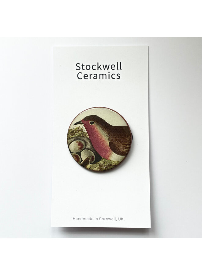 Robin Heritage Ceramic Brooch 075