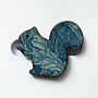 Squirrel Blue Floral Patterned Ceramic Brooch 070