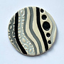 Black and White Textured Ceramic Brooch 085