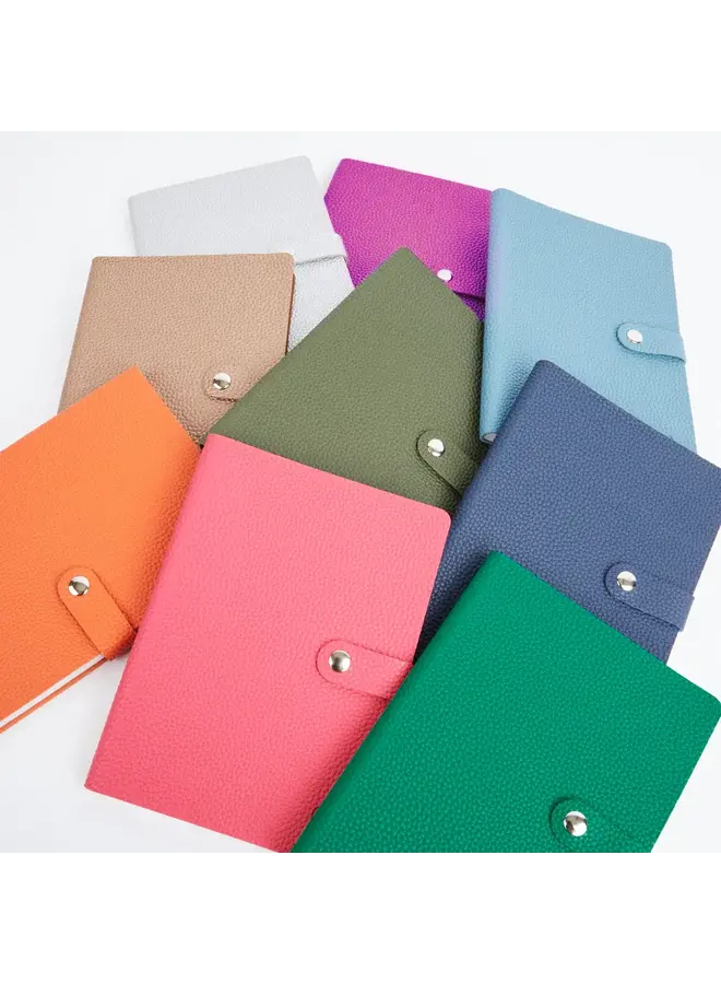 Orange Vegan A5 Notebook with clasp lined paper 090