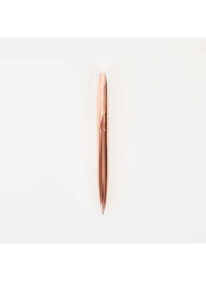 Bolígrafo giratorio metálico de oro rosa 094