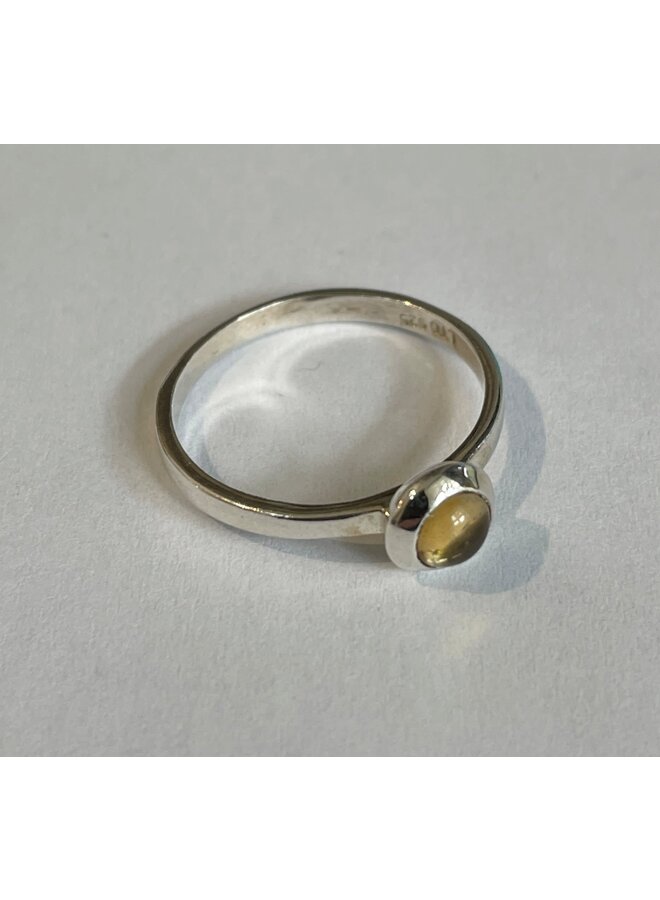 Citrine Silver Stacking Ring M 207