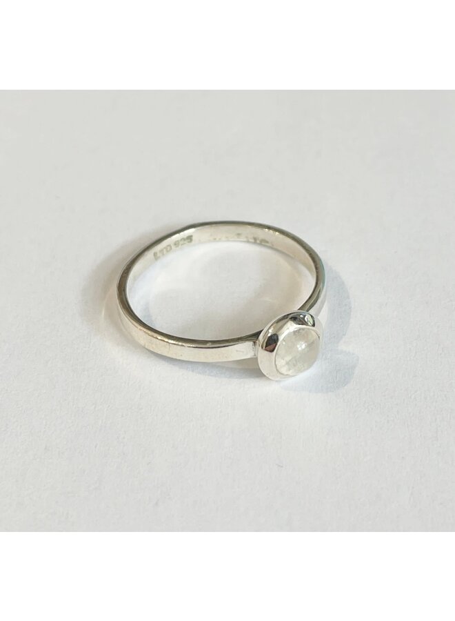 Rock Crystal Silver Stacking Ring M 213