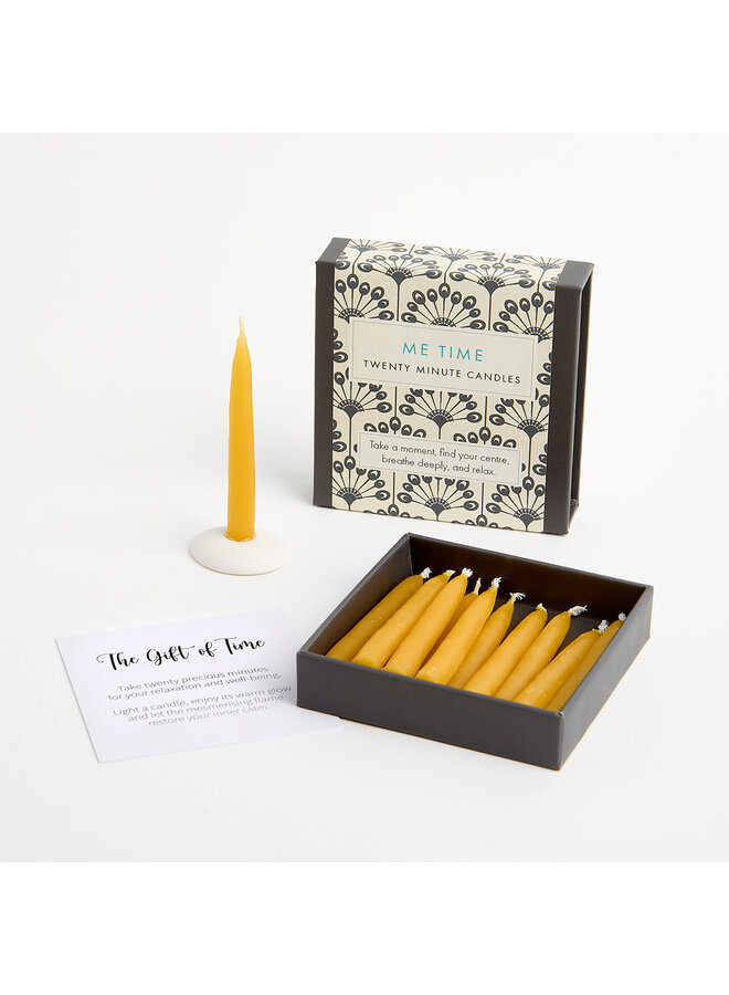 Me Time - Little Box of Beeswax Candles with Ceramic Holder. 06