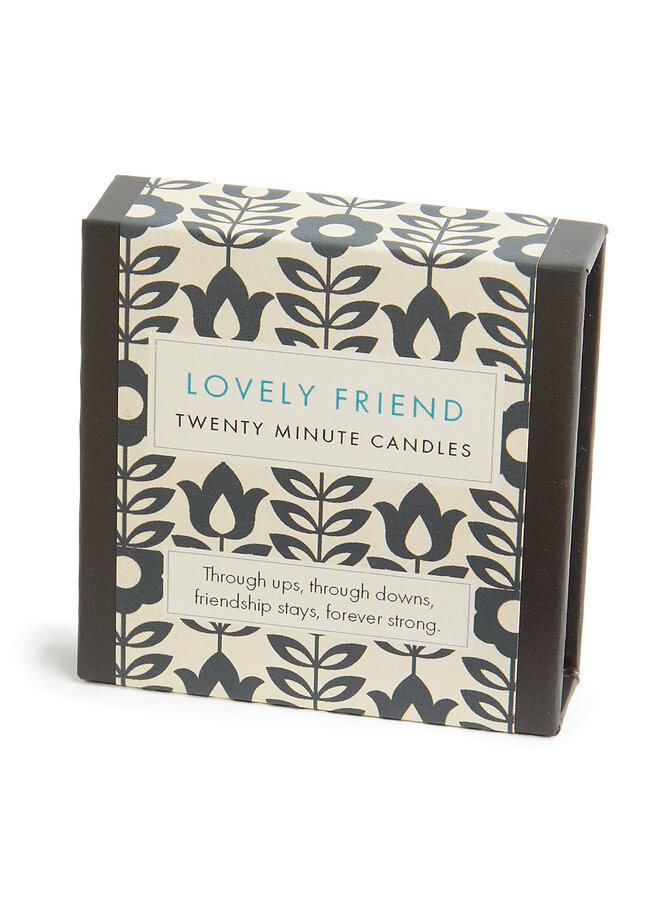 Lovely Friend - Petite boîte de bougies en cire d'abeille avec support en céramique. 04