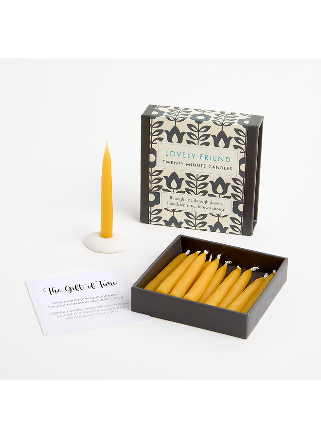 Lovely Friend - Petite boîte de bougies en cire d'abeille avec support en céramique. 04