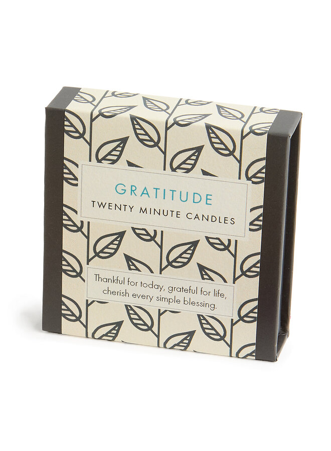 Gratitude - Little Box of Beeswax Candles with Ceramic Holder. 02