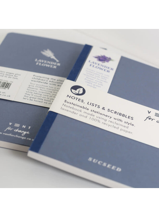 Återvunnet A5-anteckningsblock med lavendelblomma 07