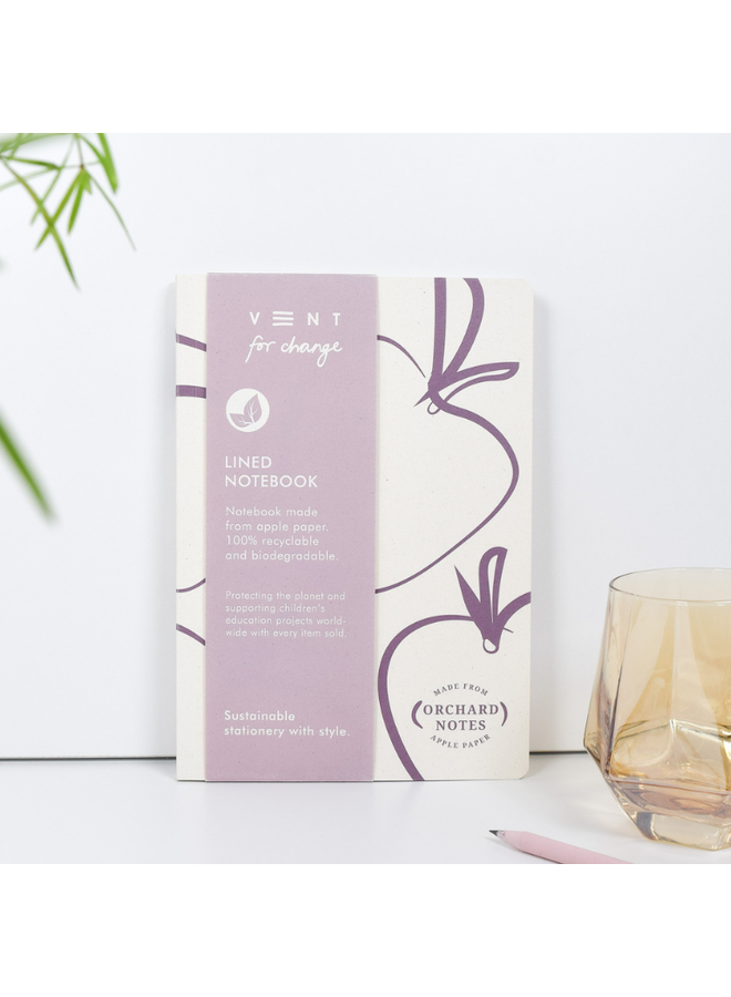 Apple Pink Orchard Organic A5 Lined Notebook 04