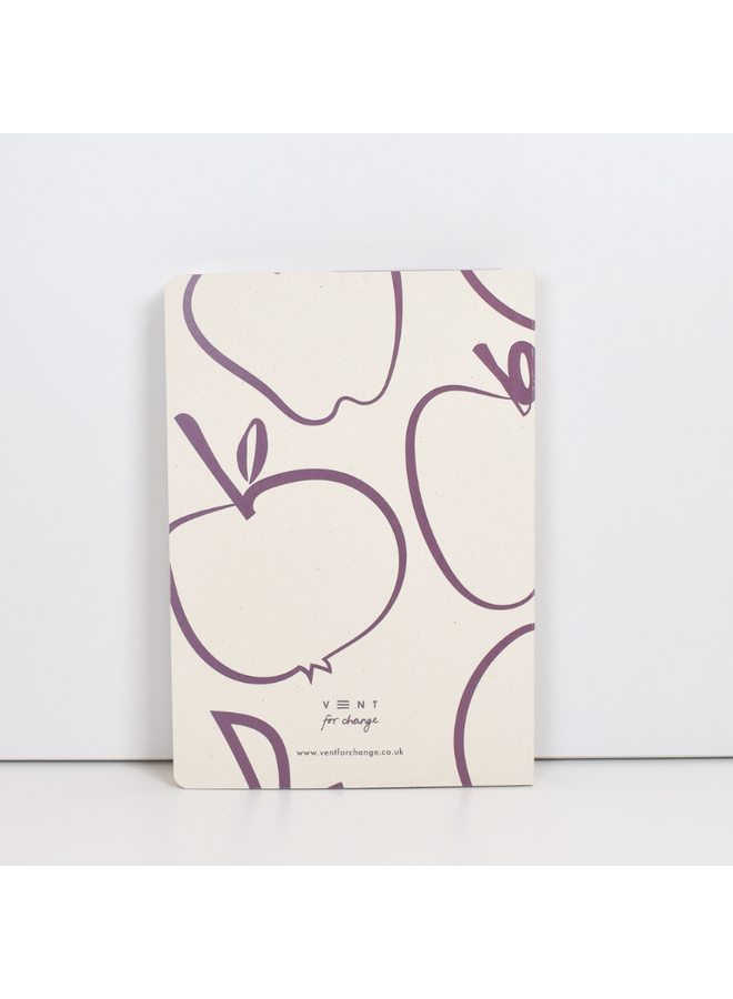 Libreta rayada orgánica A5 de color rosa manzana 04