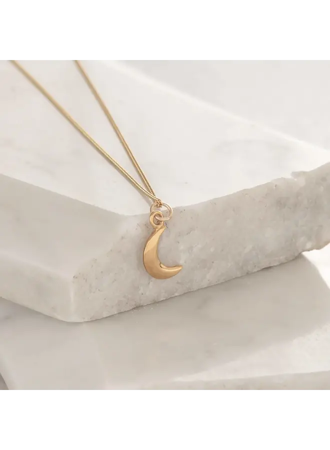 Halsband med månberlock i guld och vermeil