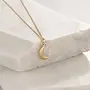 Halskette mit Mond-Charm aus Vermeil-Gold