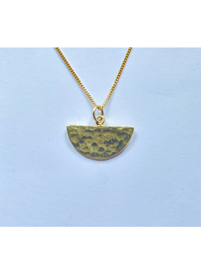 Gehämmerte Halbkreis-Halskette aus Vermeil-Gold 228