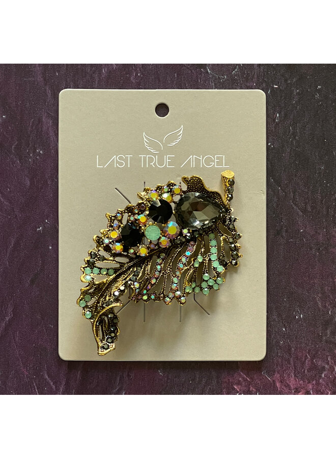 Broche feuille ornée 04