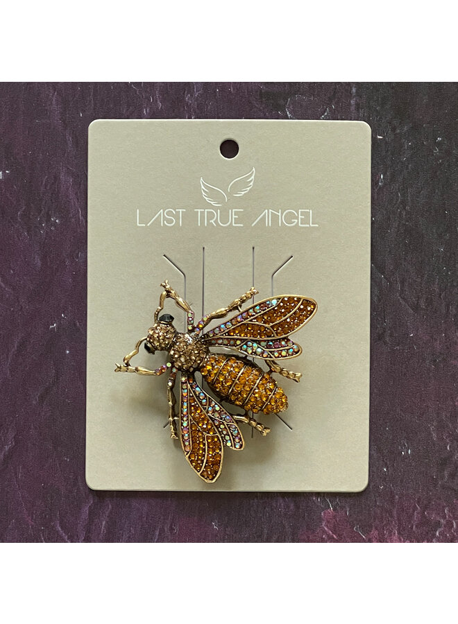 Broche Abeille Orange Cristal 03