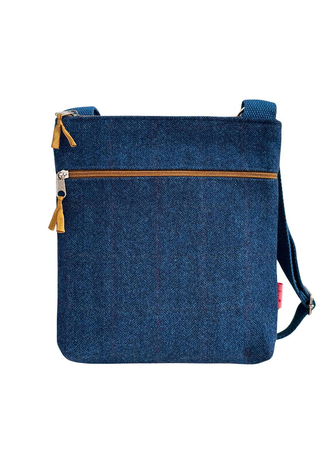 Herringbone Messenger Bag - Blue 12