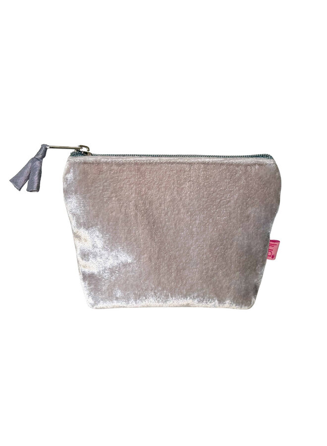 Mini porte-monnaie en velours Vison pâle 04