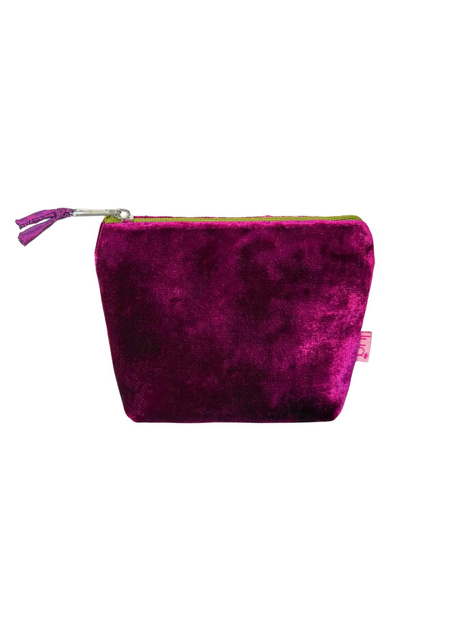 Mini Coin Velvet Purse Burgundy 01