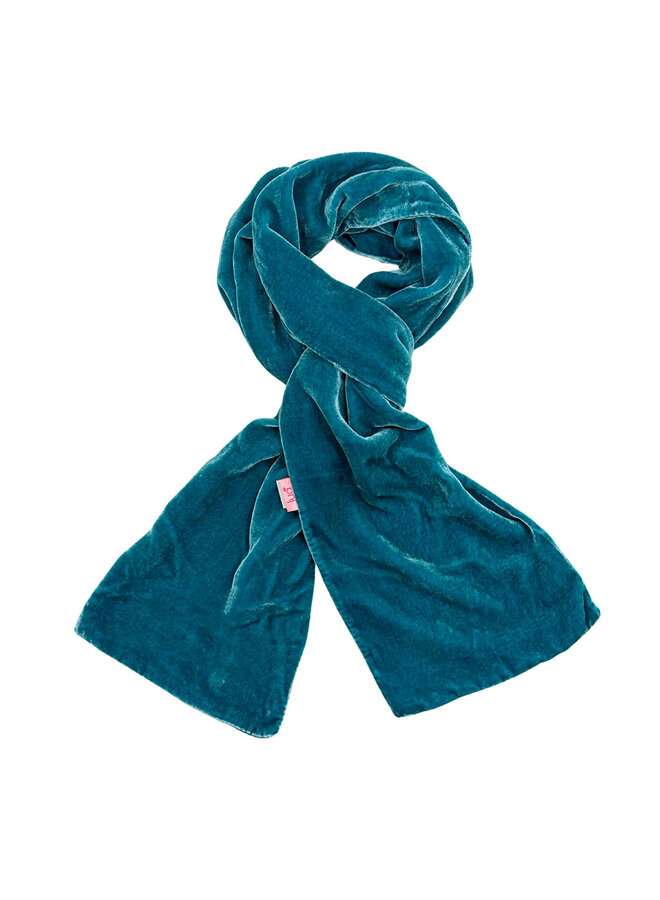 Enfärgad sammetshalsduk blågrön 84