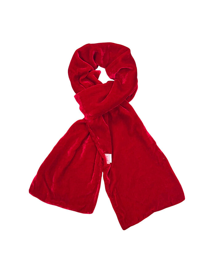 Plain Velvet Scarf Red 83