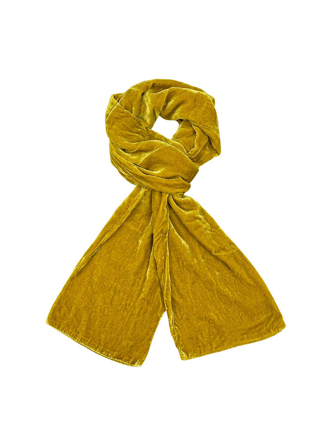 Bufanda de terciopelo lisa color mostaza 82