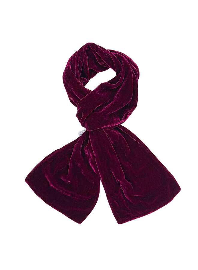 Écharpe en velours uni bordeaux 78
