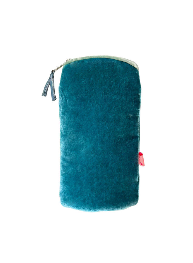 Monedero de terciopelo para gafas, color verde azulado 71