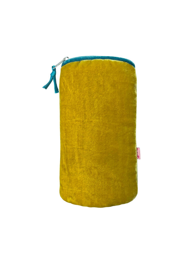 Monedero de terciopelo para gafas color mostaza 68