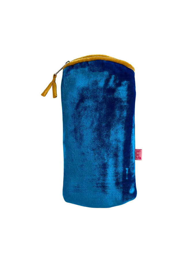 Sammetsglasögonväska Ceruleanblå 65