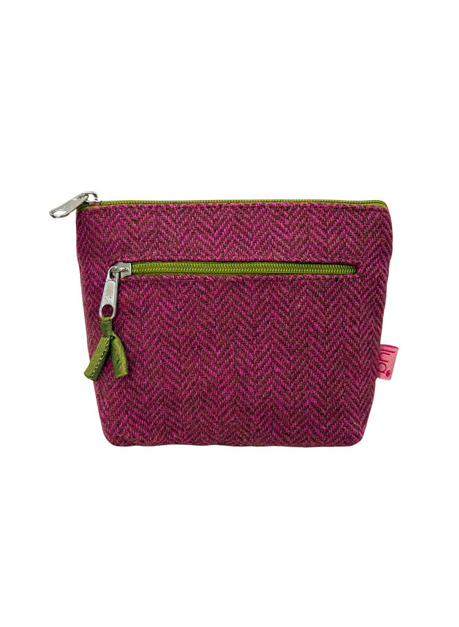Herringbone Two Zip Purse Pink 47